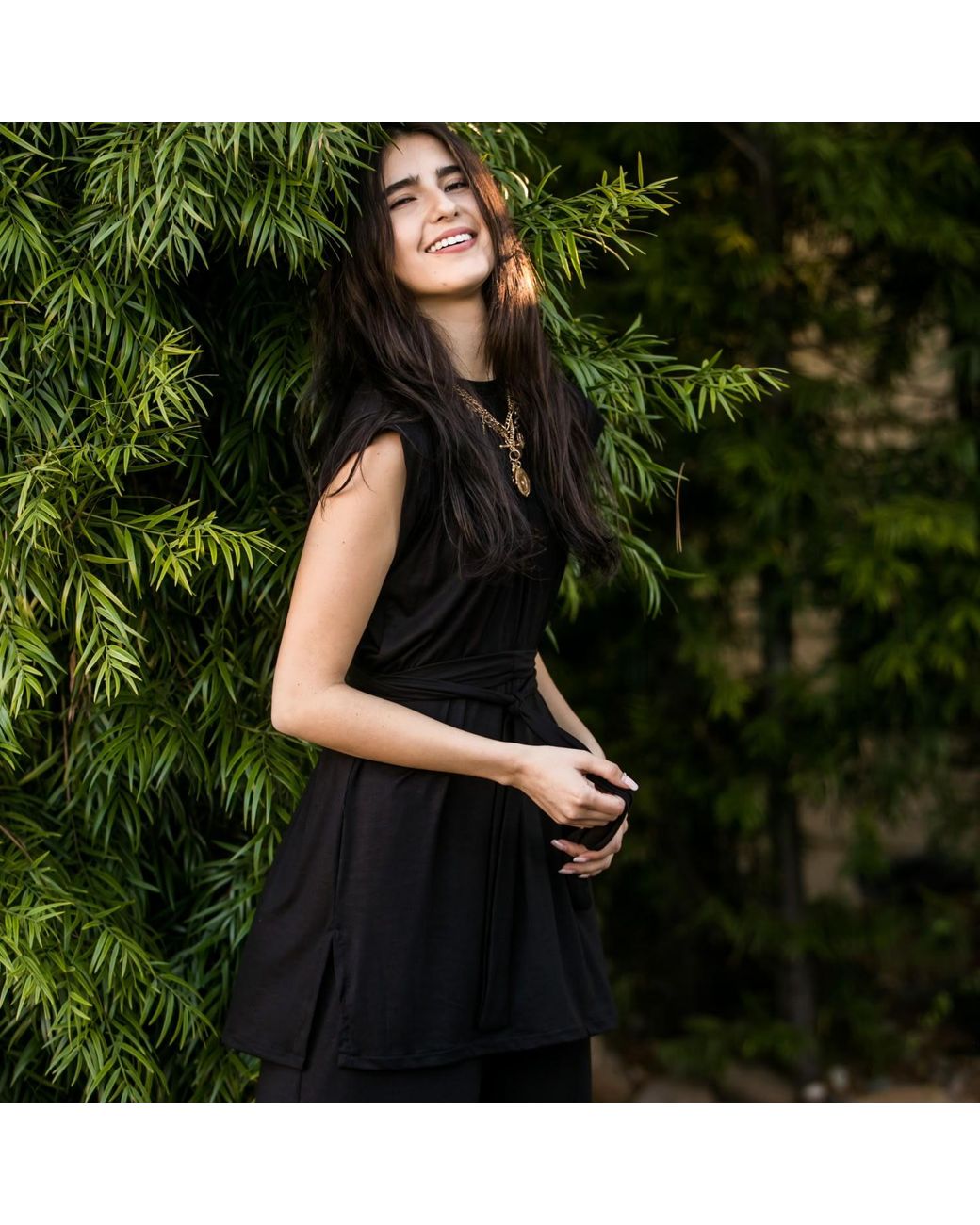 Jennafer Grace Black Tunic With Tie