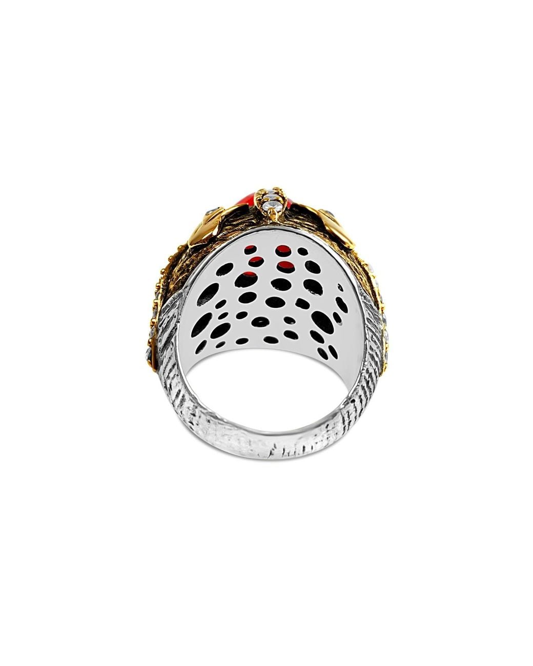 Bellus Domina Red Tulip Sterling 925 Synthetic Ruby & Cubic Zirconia Ring