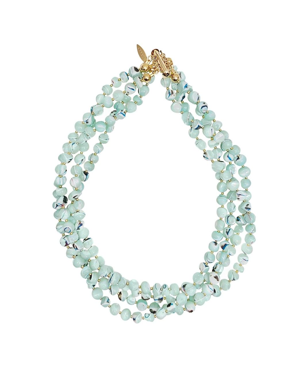 Farra Multi Layers Shell Necklace in Green | Lyst