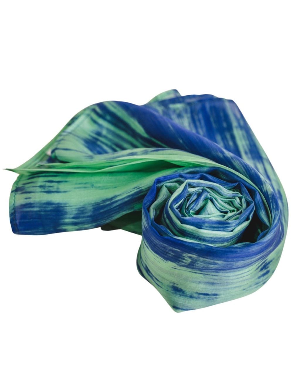 Silk and Bears Blue Forest & Ocean Brushstroke Silk Scarf – Hand-Dyed Mulberry Silk, Day Wrap & Gift