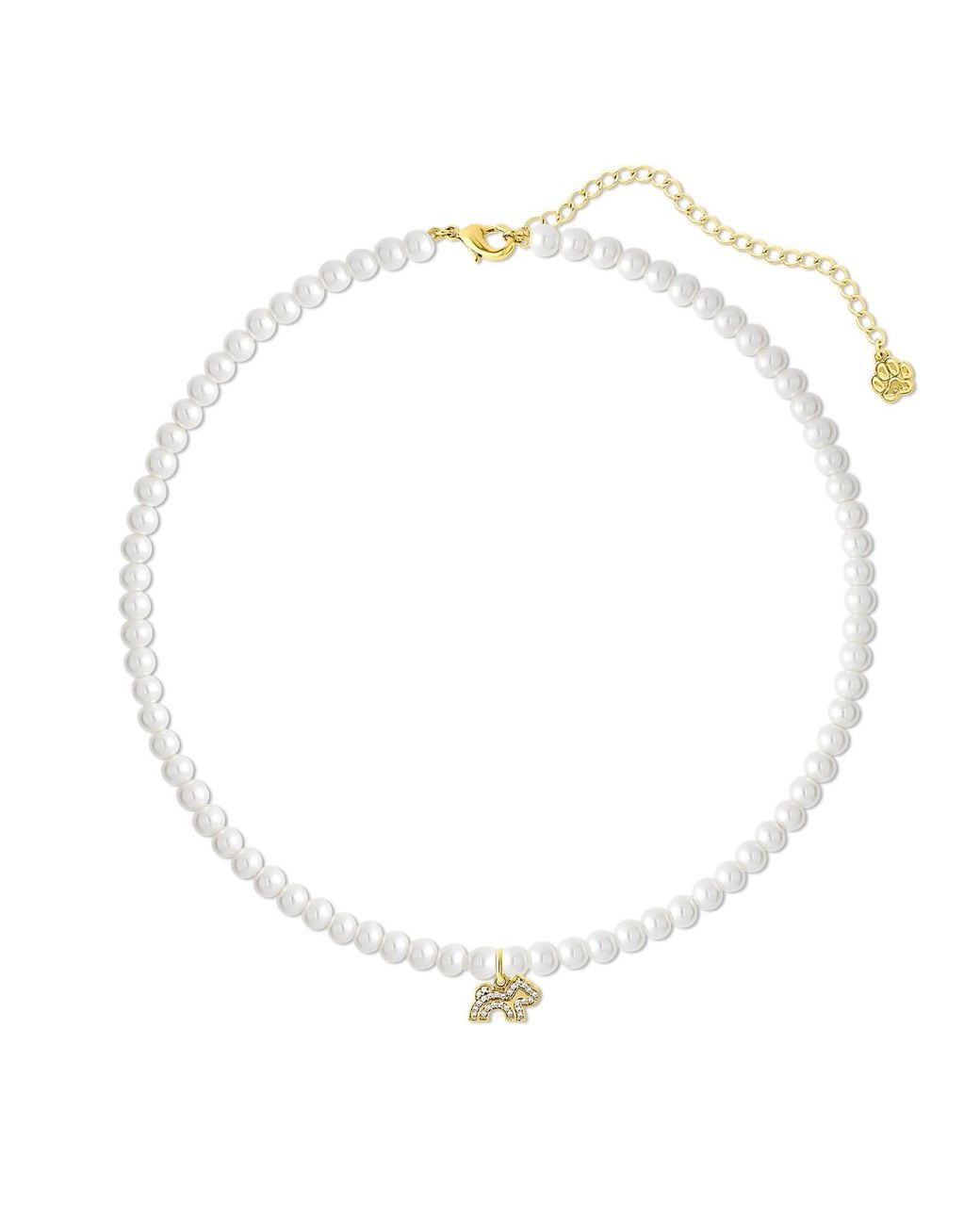 Cloud Haven Metallic Faux-Pearl Logo Pendant Necklace