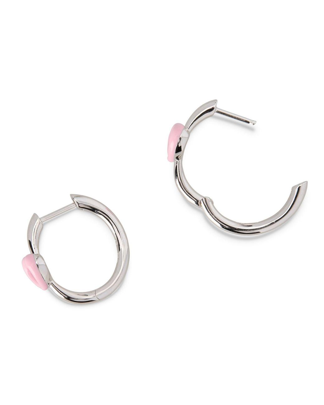 Dolcetto Designs Metallic Cometa Enamel Heart Hoop Earrings