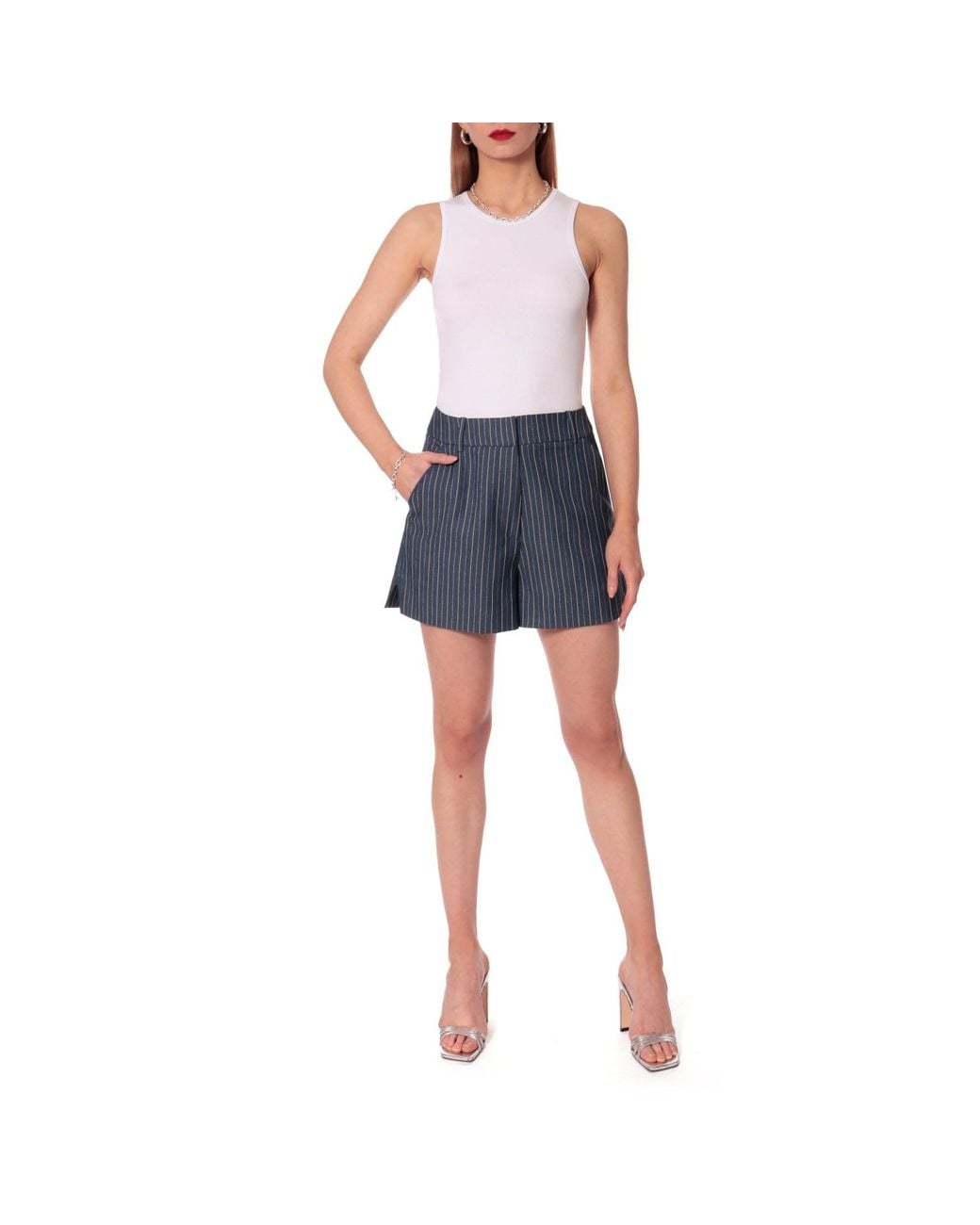 AGGI by HALEWSKI Blue Betsy Infinity Tailored Mini Suit Shorts