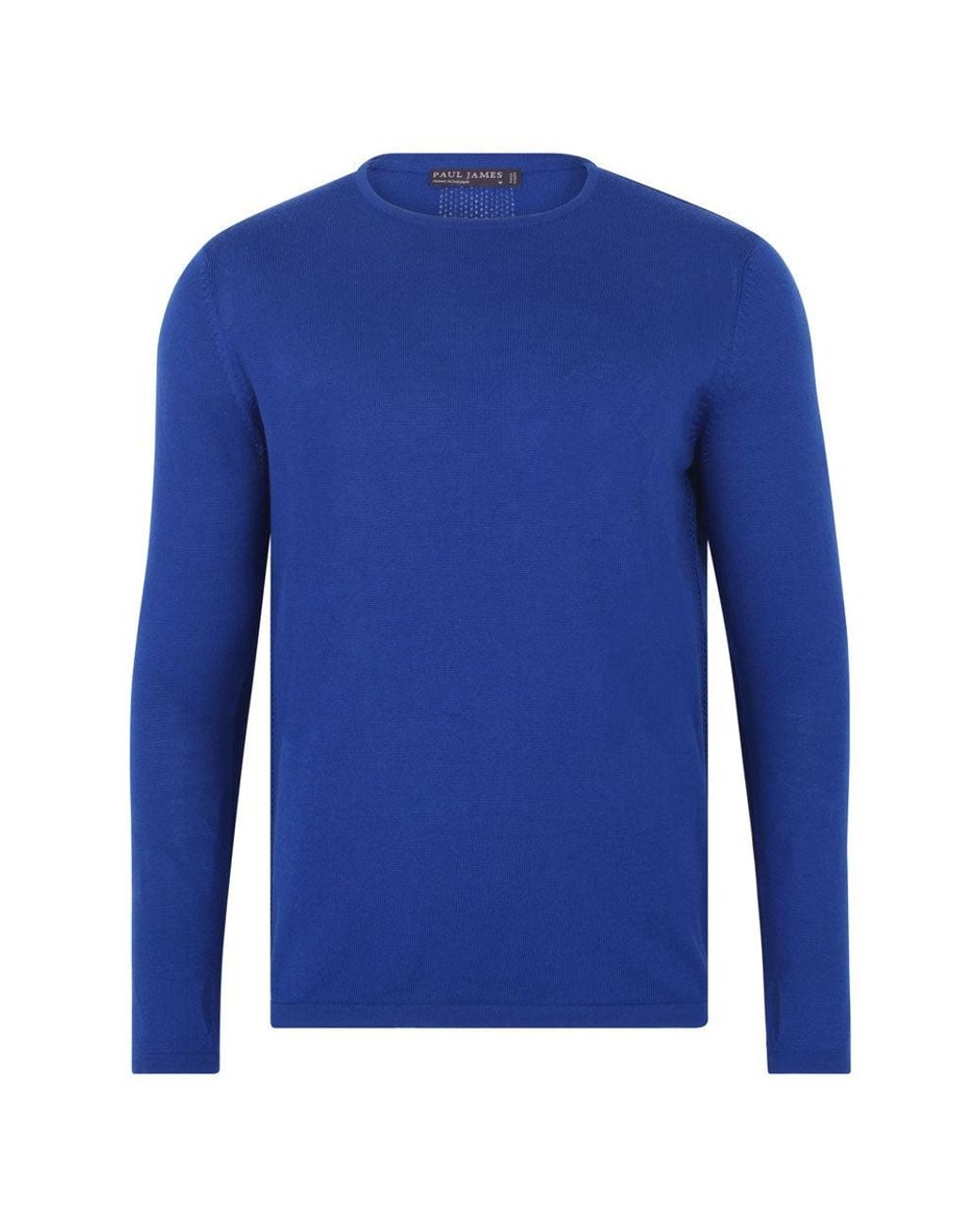 Paul James Knitwear Blue Heavyweight Merino Activewear Training Kratos Top for men