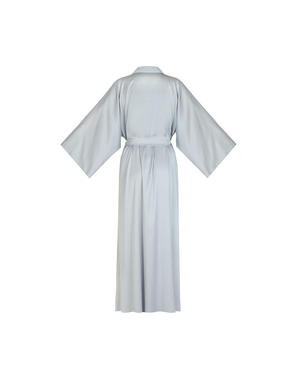 Avenue 8 Blue Silk Maxi Collar Robe