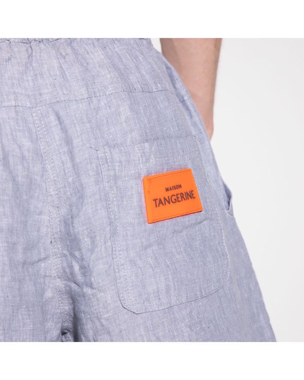 Maison Tangerine Blue Linen Shorts For for men