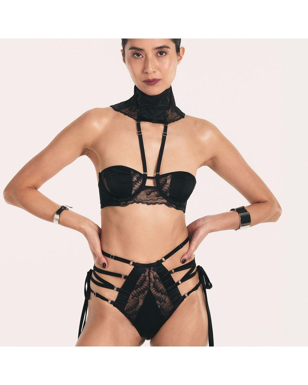 Lunatic Femme Black Rider Convertible Balconette Bra