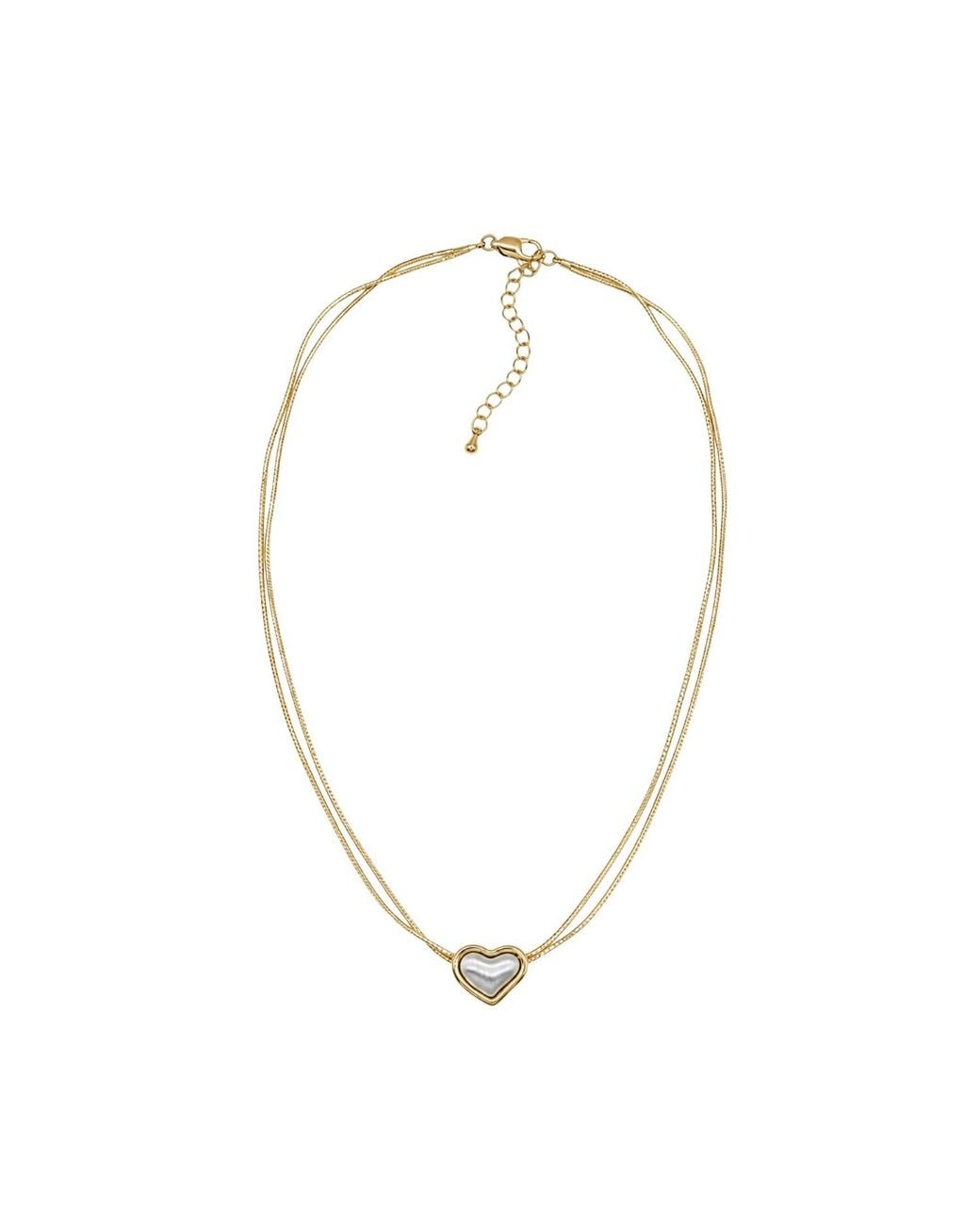 Uchi and Soto Metallic Kokoro Mixed Metal Heart Necklace