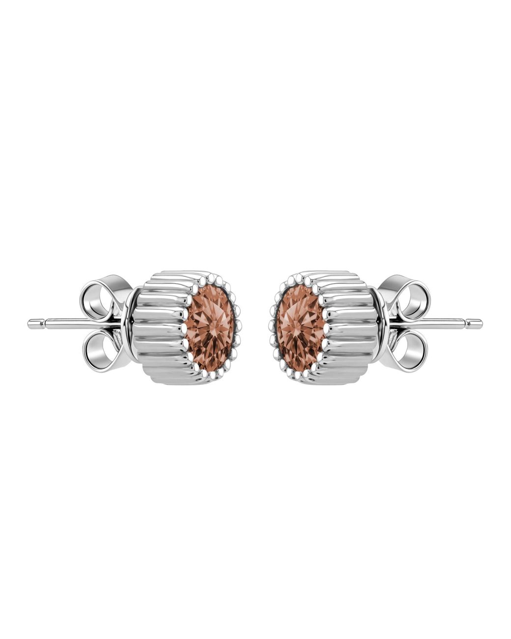 Arte Madrid Pink Cruz Bezel-Set Round Stud Earrings
