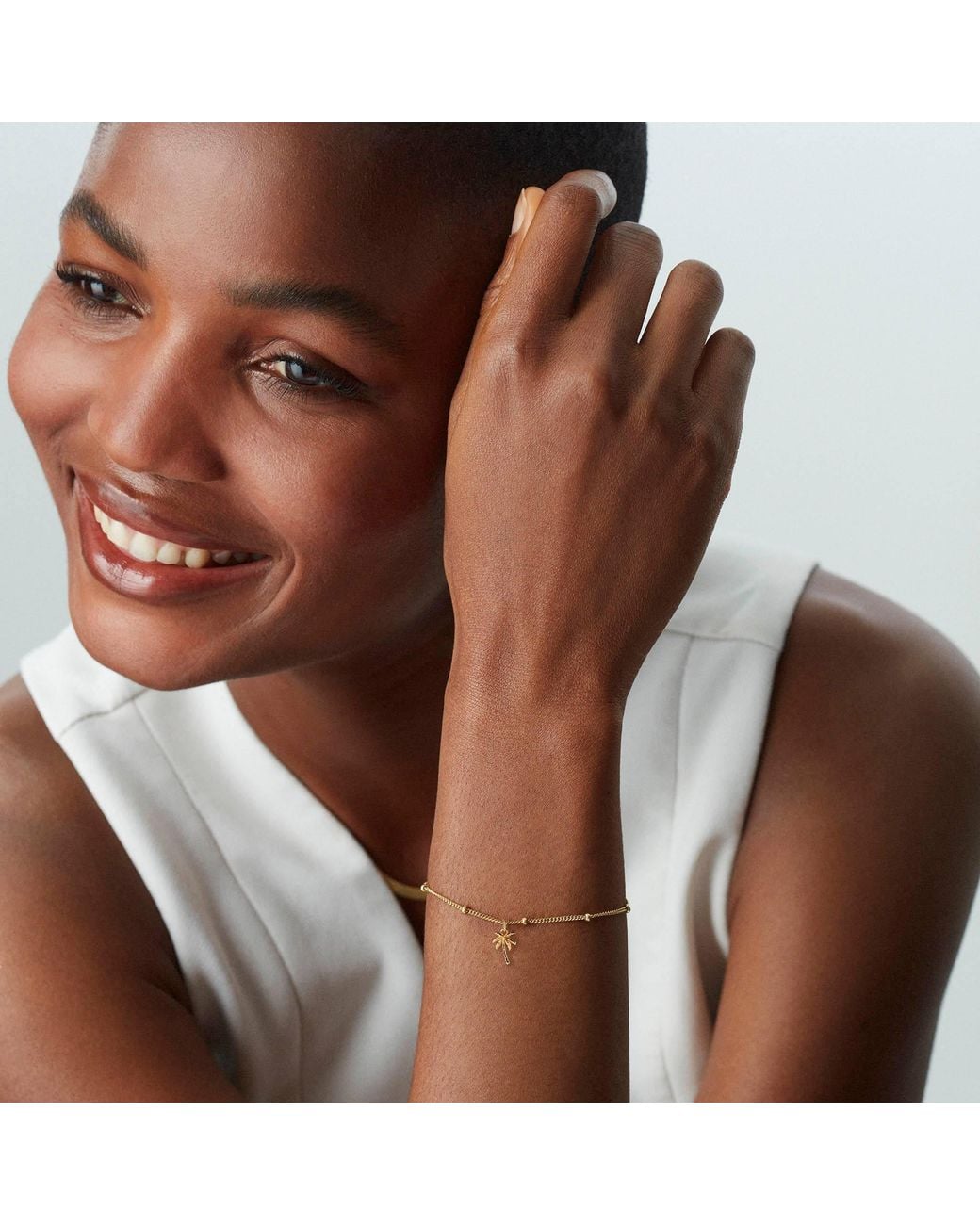 Muru Metallic Palm Tree Bracelet