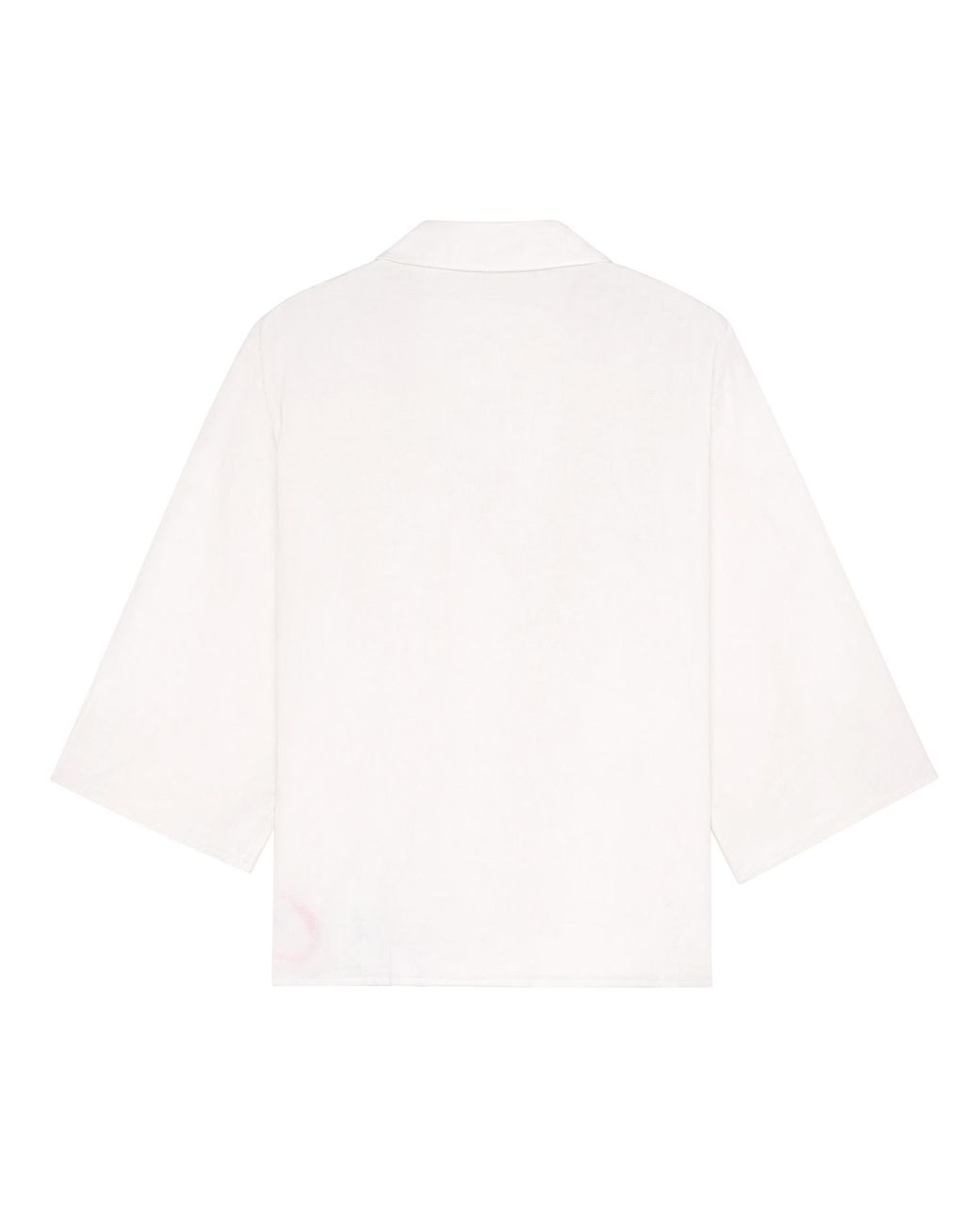 Maison Louis White Linen Cotton And Handpainted Eyes Havana Shirt for men