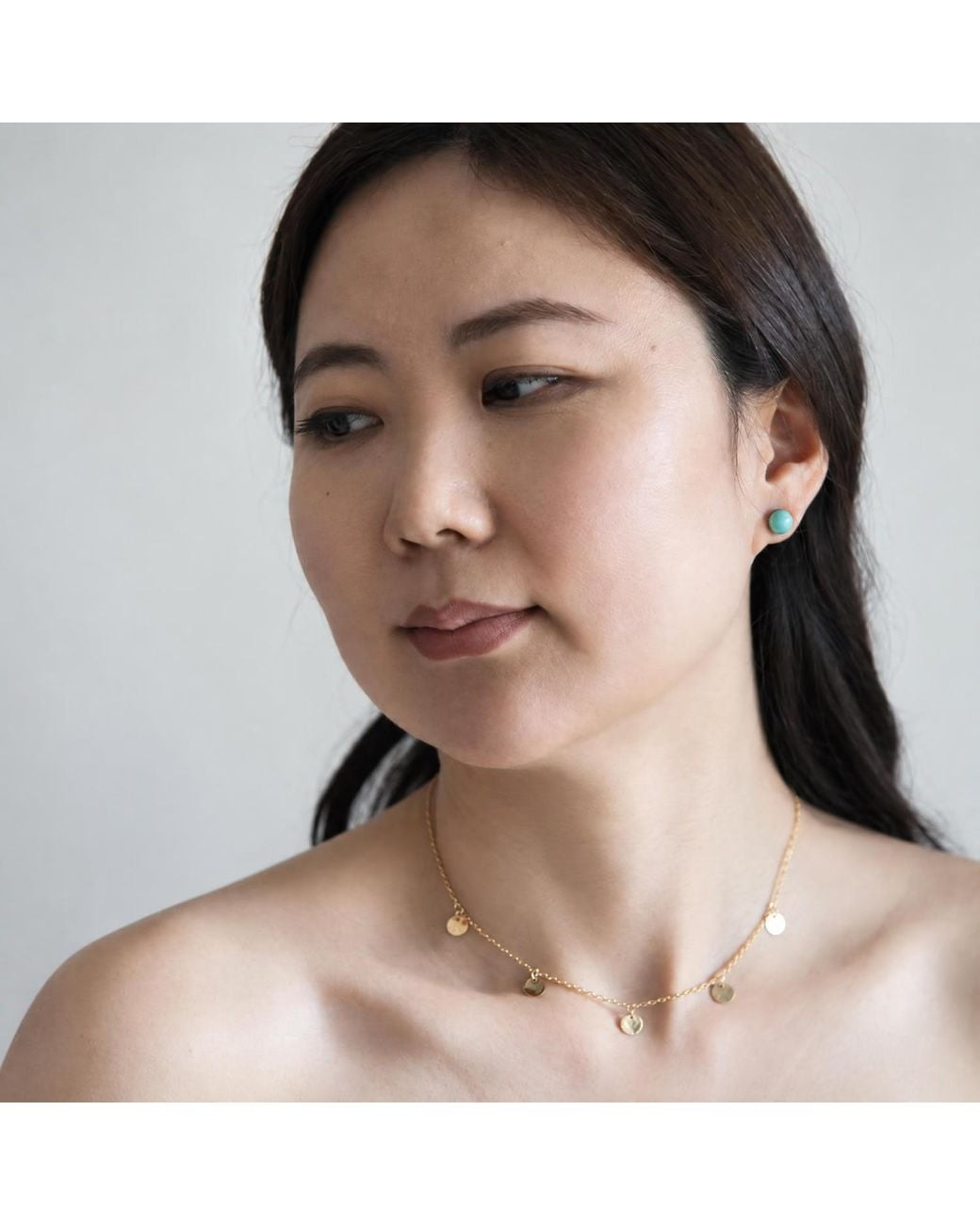 Heather Hawkins Jewelry Metallic Five Tiny Hammered Coins Necklace