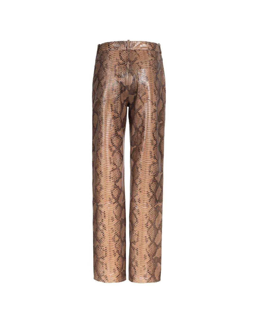 Heira Leatherwear Brown Neutrals Medusa Low-Rise Pants