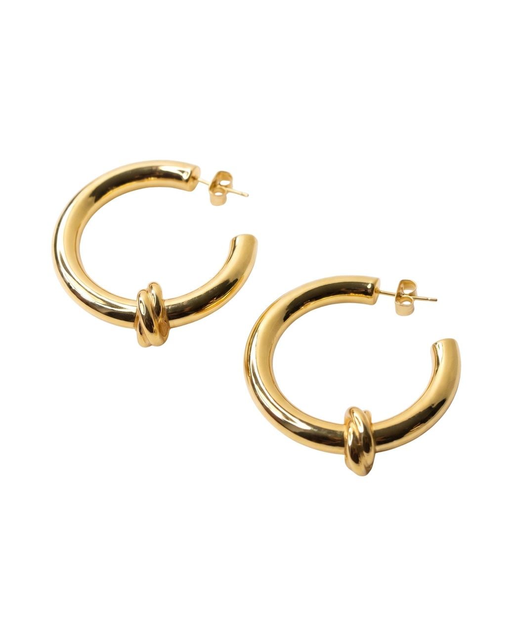 With Love Darling Metallic Knot Hoop Earrings