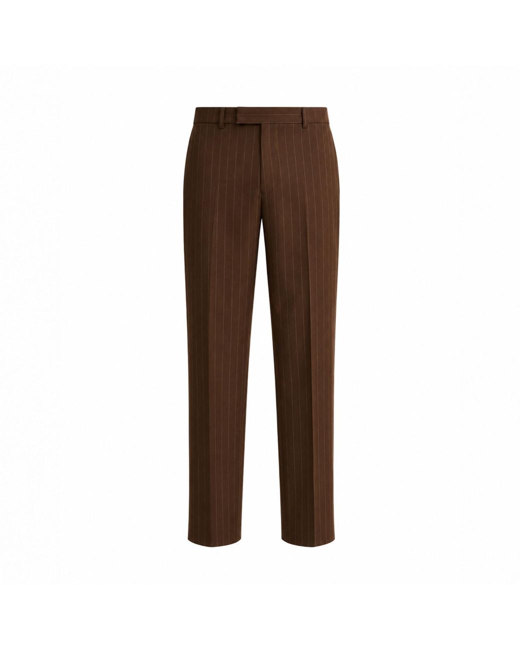Luroq London Brown Linear Pinstripe Trousers for men