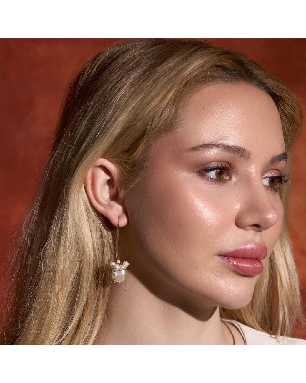 Corina Mardari Jewelry Metallic Pearl Cluster Handmade Filled Earrings