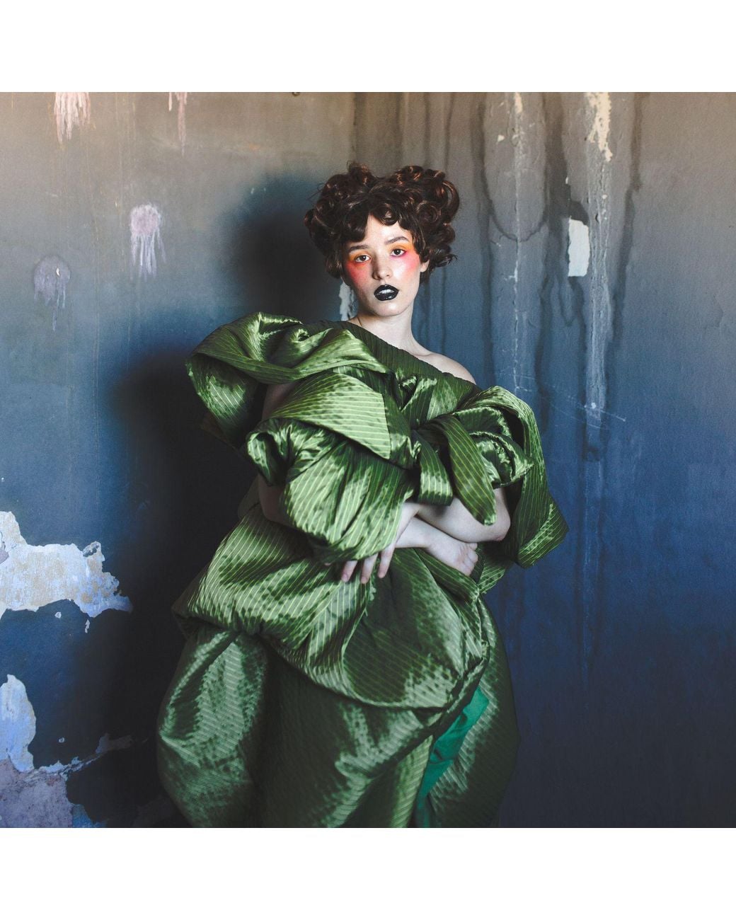 Miro Misljen Green Verdant Reverie Sculptural Dress