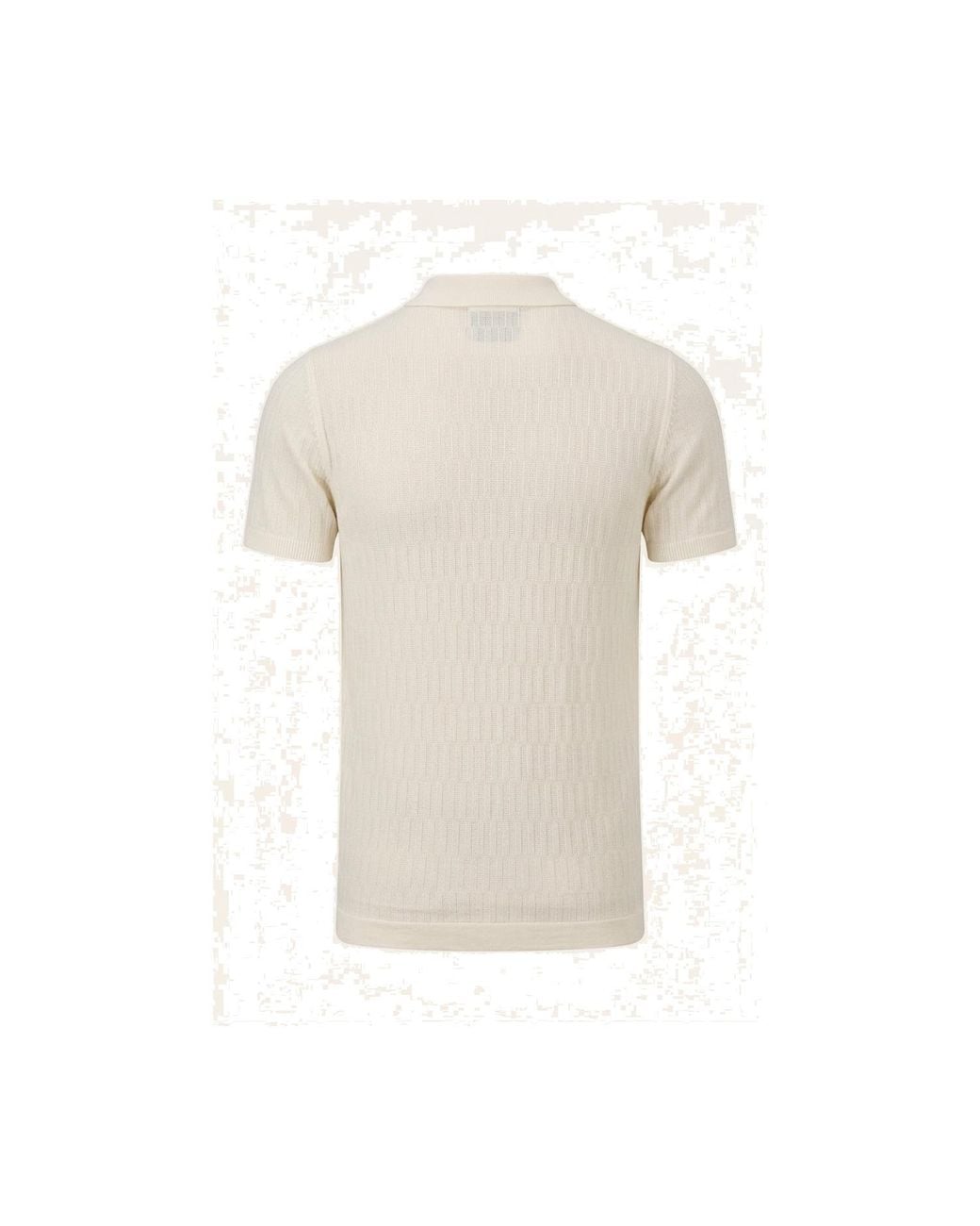Ron Tomson Natural Short Sleeve Textured Polo Shirt for men