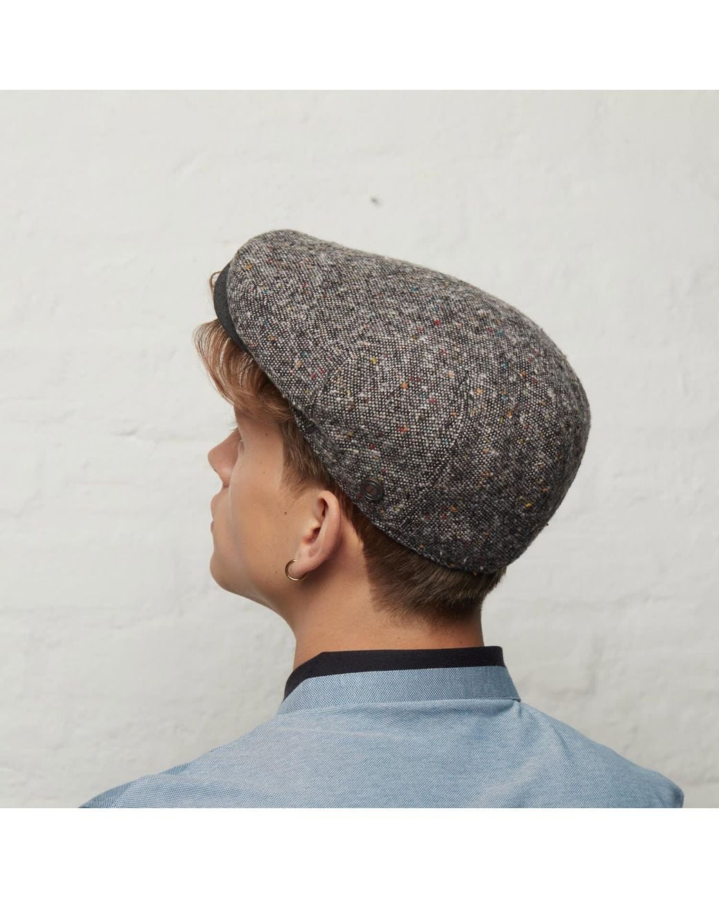 Dasmarca Hats Gray Neutrals Tailor Tweed Ukrainian Tweed Wool Cap For for men