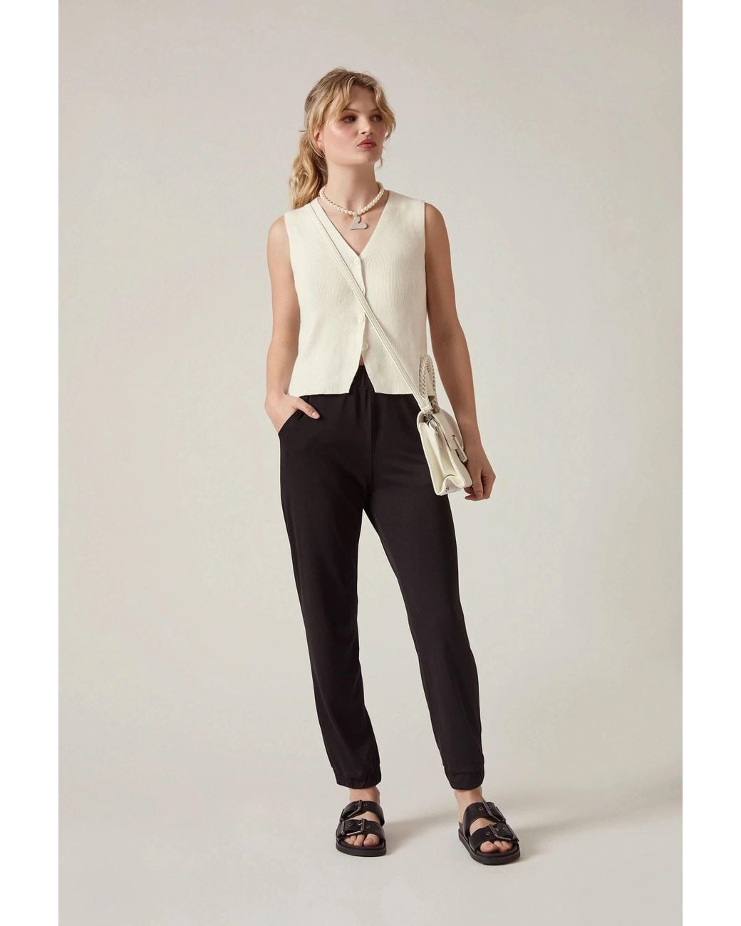 James Lakeland Black Jersey Jogger Trousers