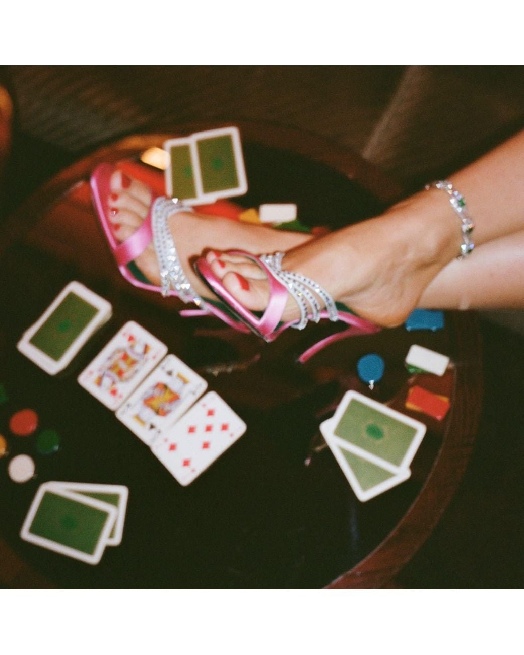 Florrie Pink Roro 75Mm Crystal And Satin Mule Azalea