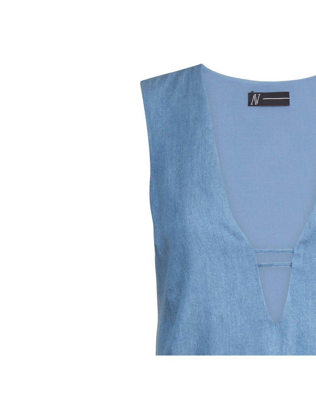 Audrey Vallens Blue Denim Affair Tencel Vest Top