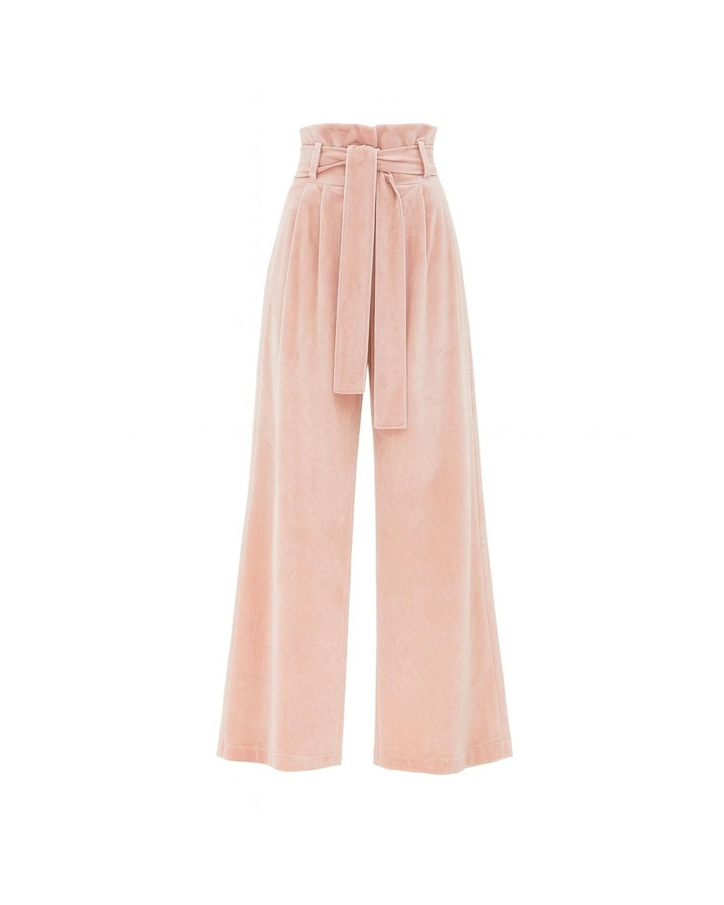 Julia Allert Pink Velvet High Waist Trousers