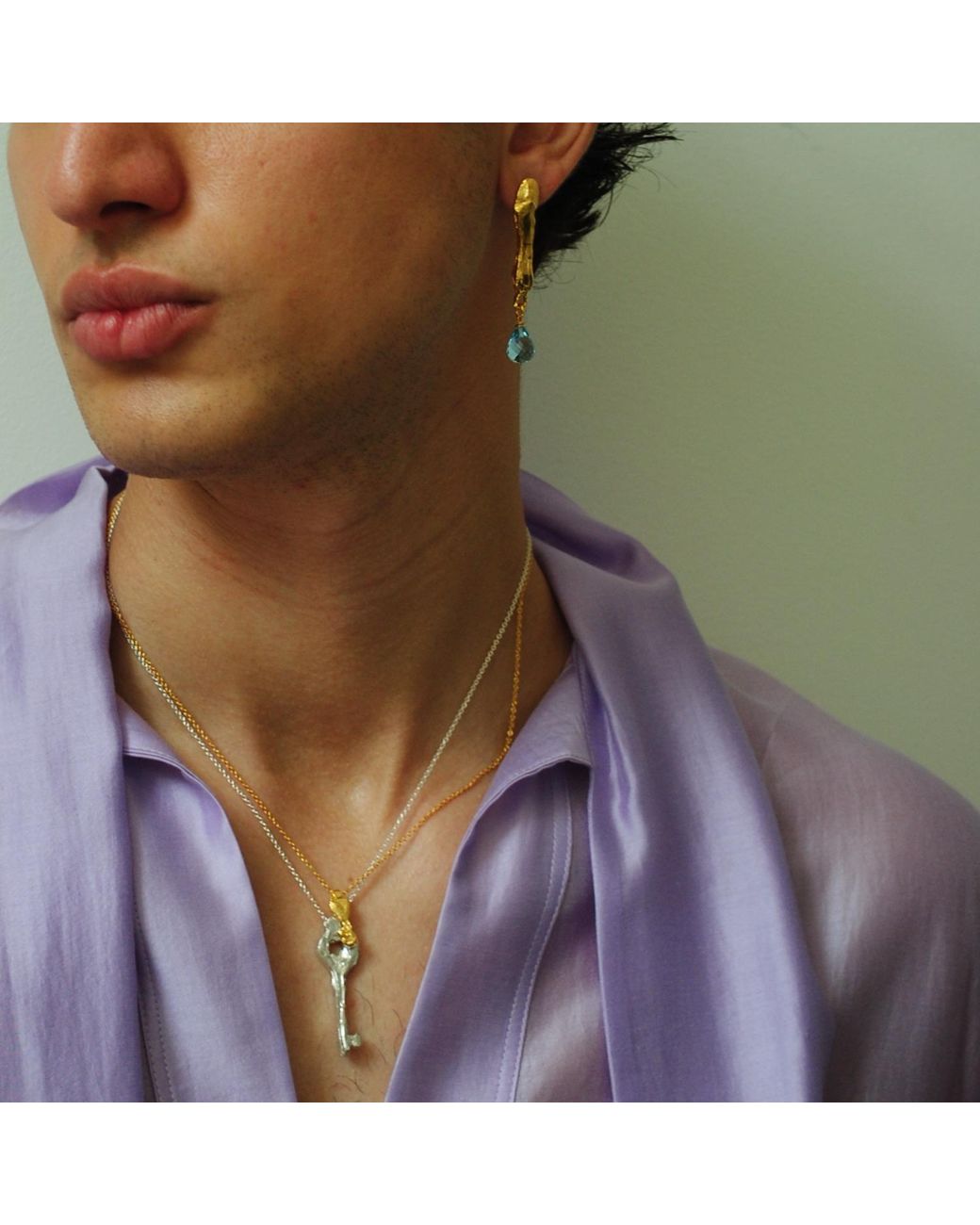 De Roms Metallic The Unfolding Molten Large Key Necklace