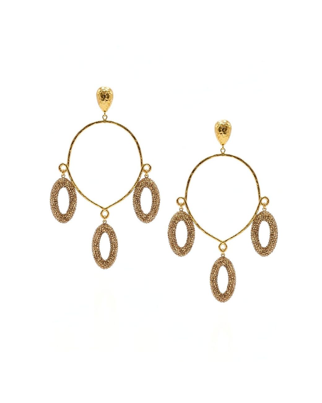 Jaredjamin Metallic Aurelia Crystal Chandelier Post Earrings