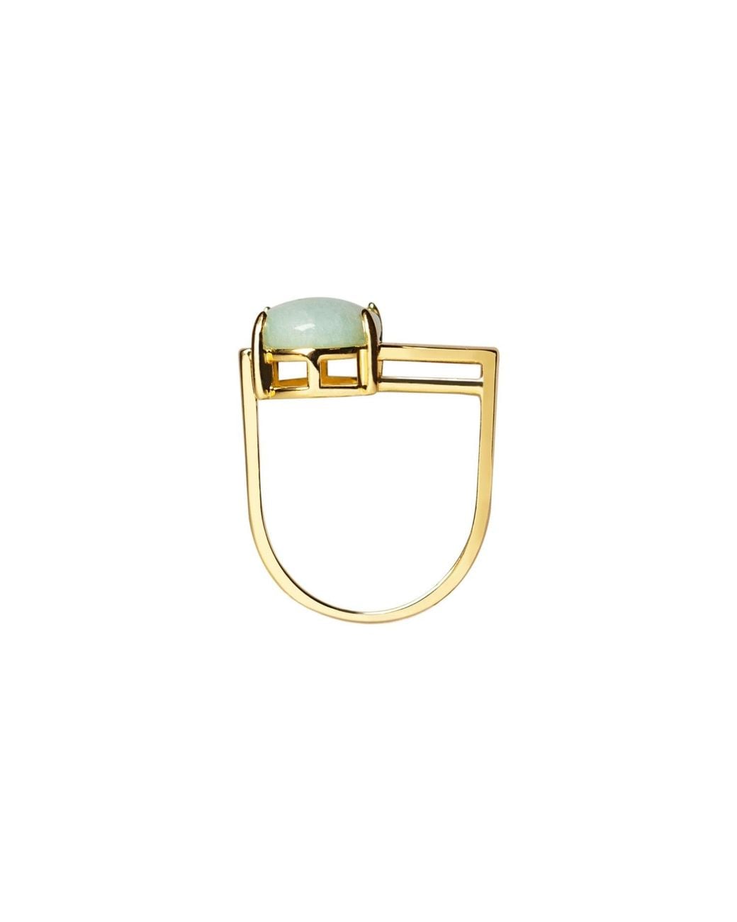 Crystalline Jewellery Metallic Amazonite Assymetry Ring