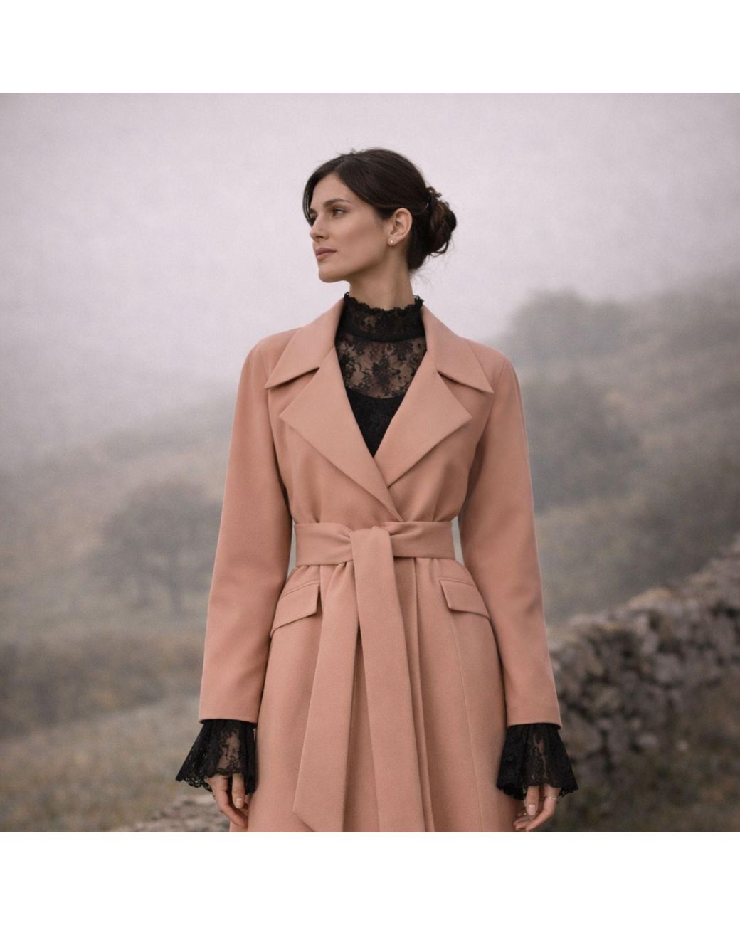 NUMBAT Pink Neutrals Elspeth Cotton Midi Coat