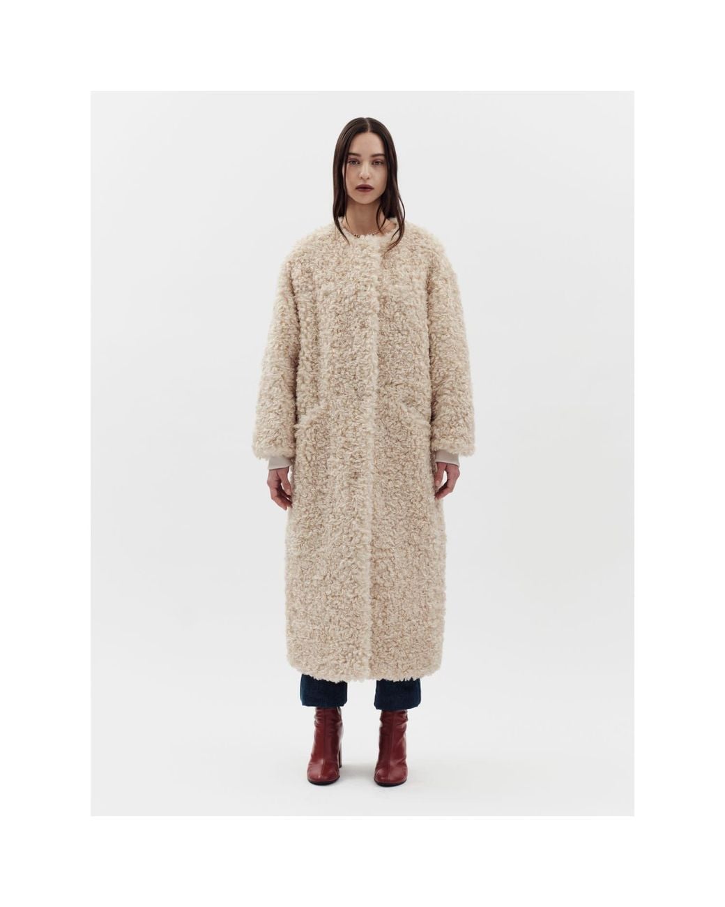 Jakke Natural Neutrals Arc Lines Coat