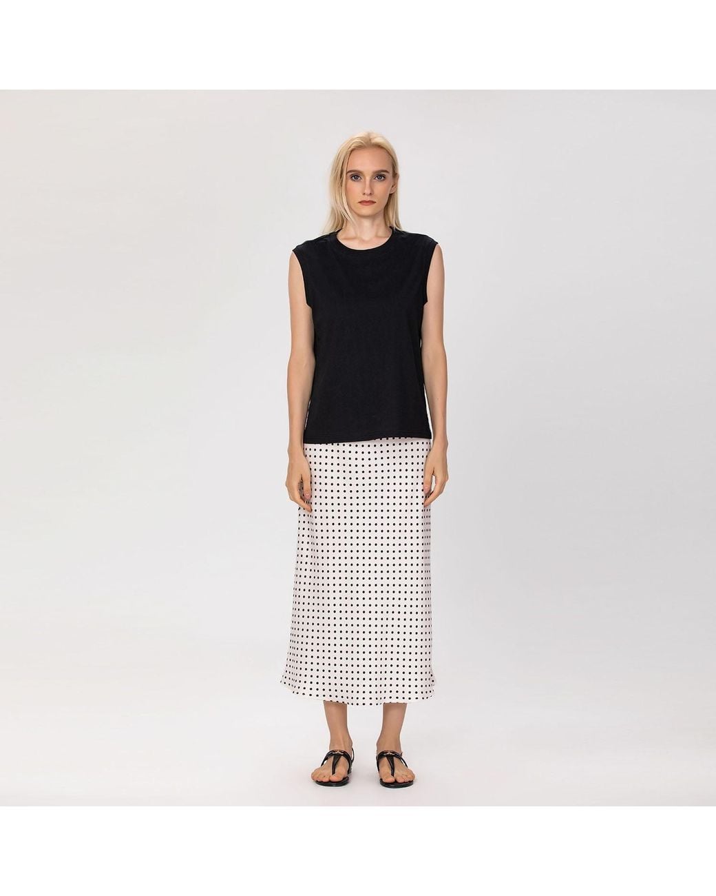 Smart and Joy Black Sleeveless Cotton Blend Tank Top