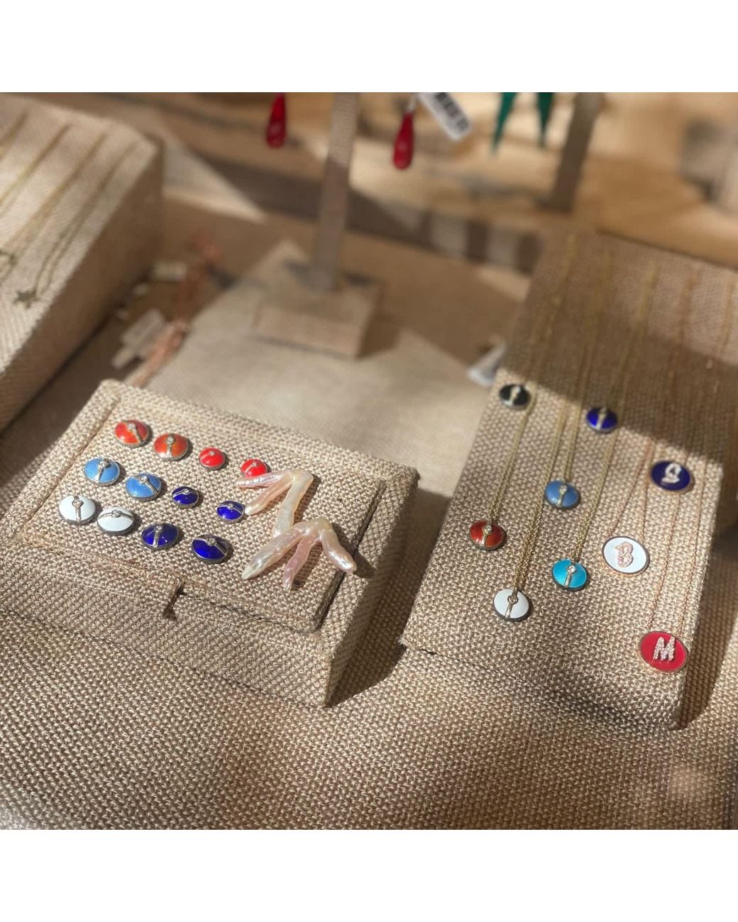 Ecce | Artisan Diamonds Metallic Enamelled Mini Multi Diamond Buttons 14K Earring
