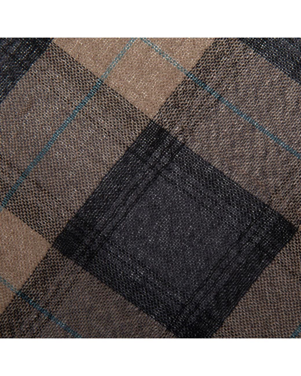 Kinalba Black Neutrals Weekender Earth Check Cashmere & Silk Scarf