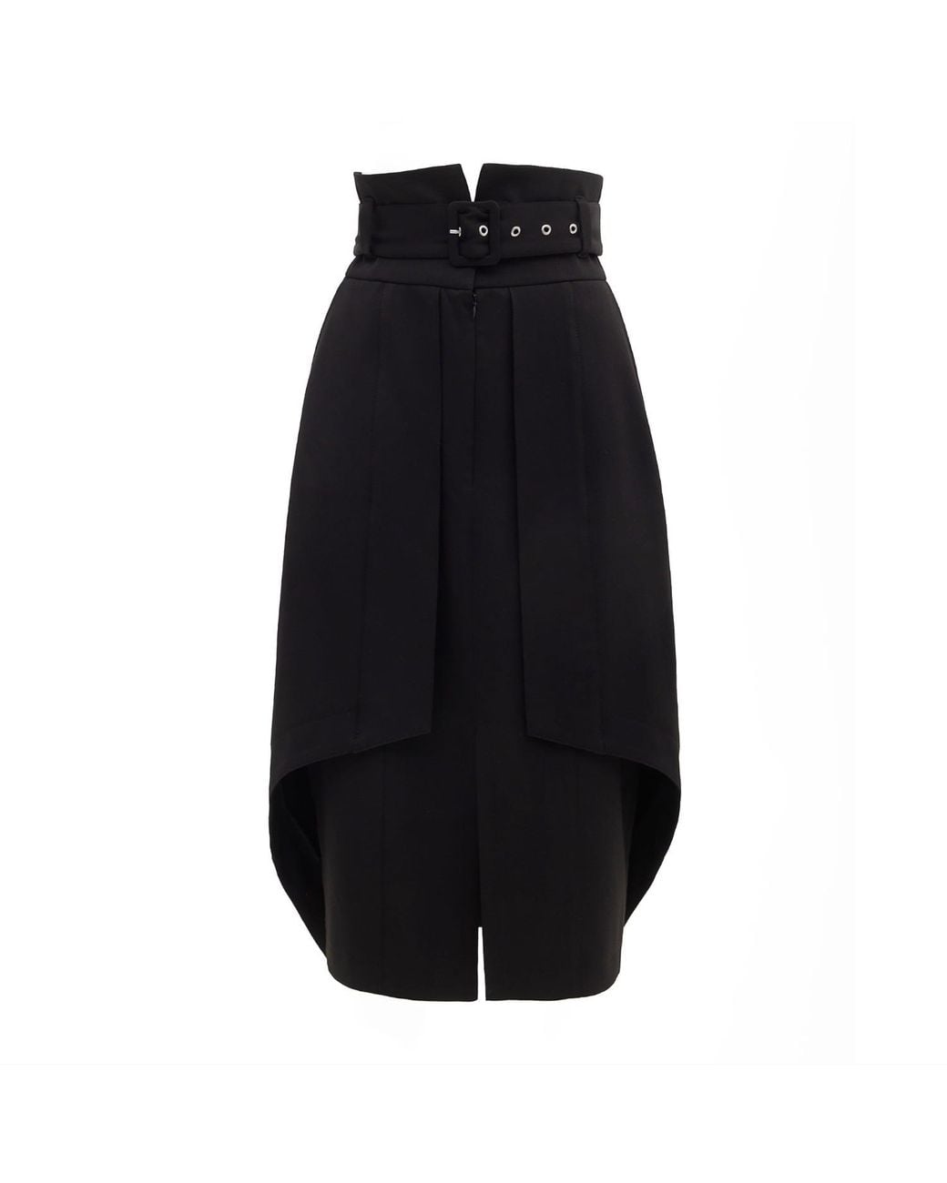 Julia Allert Black Designer Double Midi Skirt
