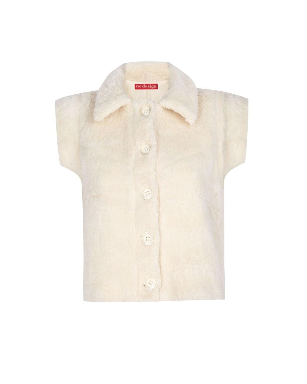 No'design White Neutrals Oversize Teddy Vest