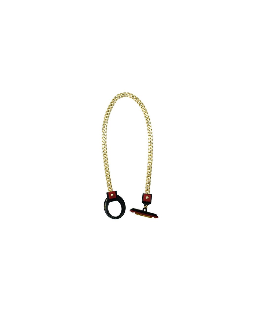 Gissa Bicalho White Handmade Acrylic Necklace Deco T Closure Rectangular Cut Stone Caramel Granite