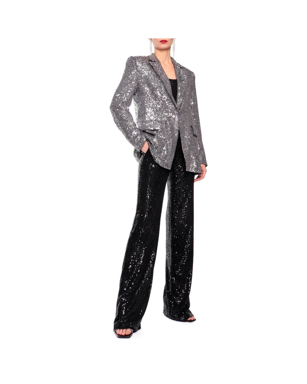AGGI by HALEWSKI Black Luna Diamond Sequin Blazer