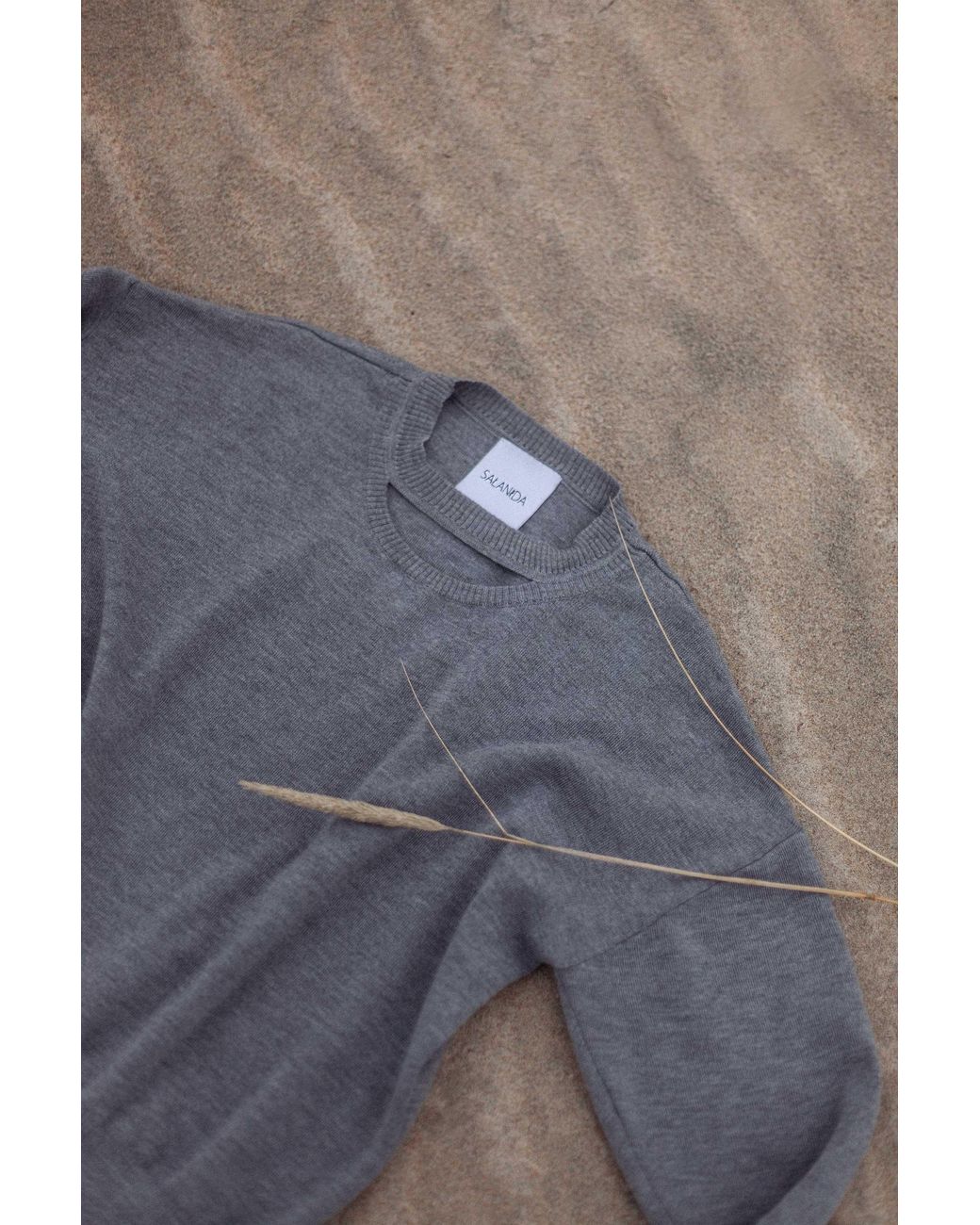 SALANIDA Gray Rotondo Merino Wool Jumper Light