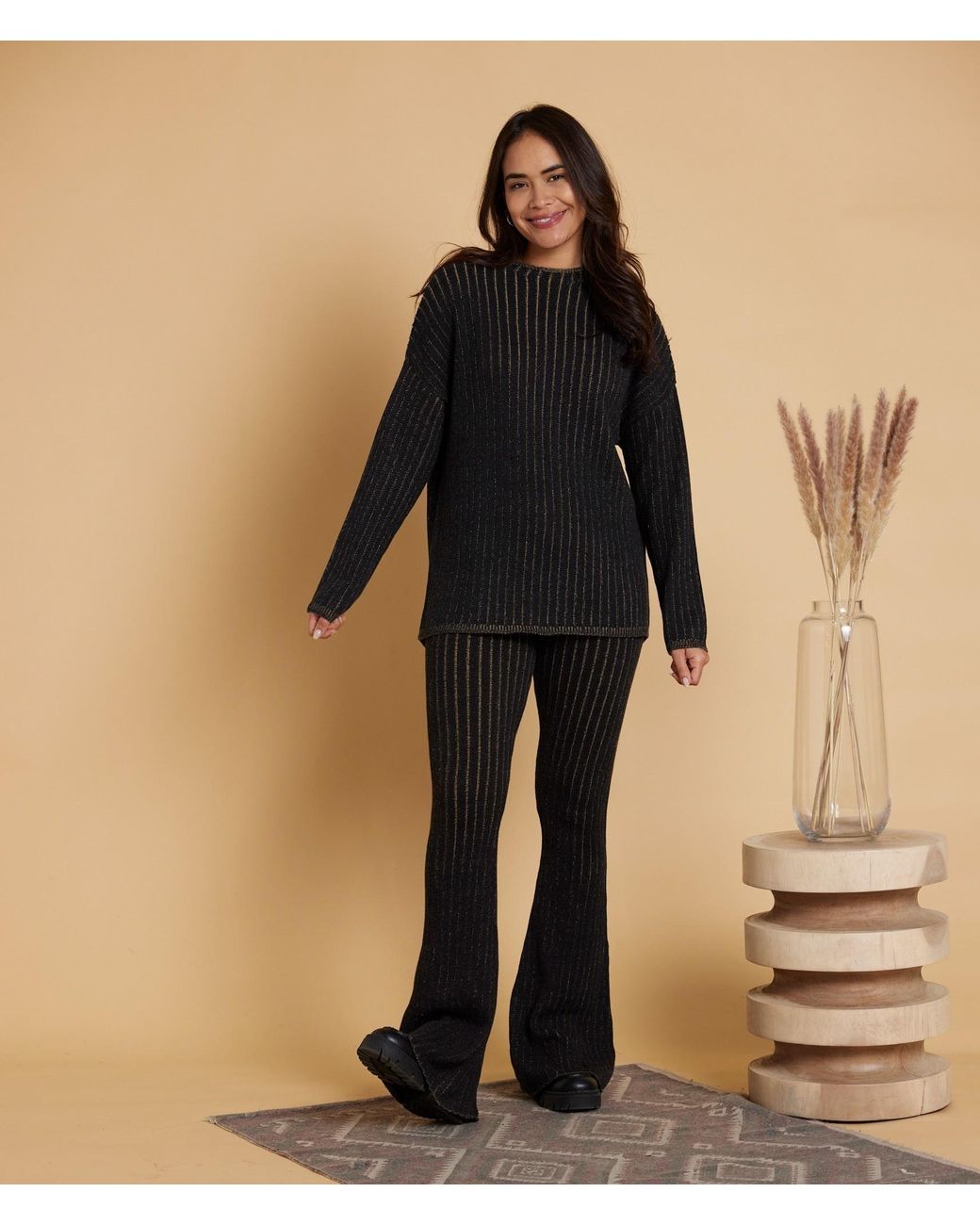 Known Supply Black Two Tone Sweater Pants