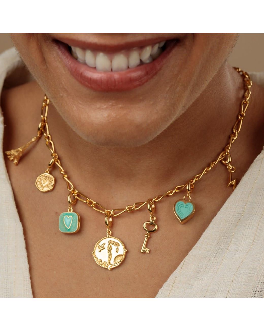 Lily Charmed Metallic Plated My Story Charm Collector Necklace
