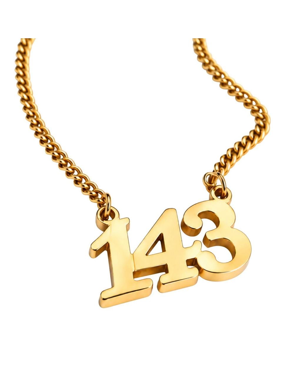 Hoops + Chains LDN Metallic 143 I Love You Chain