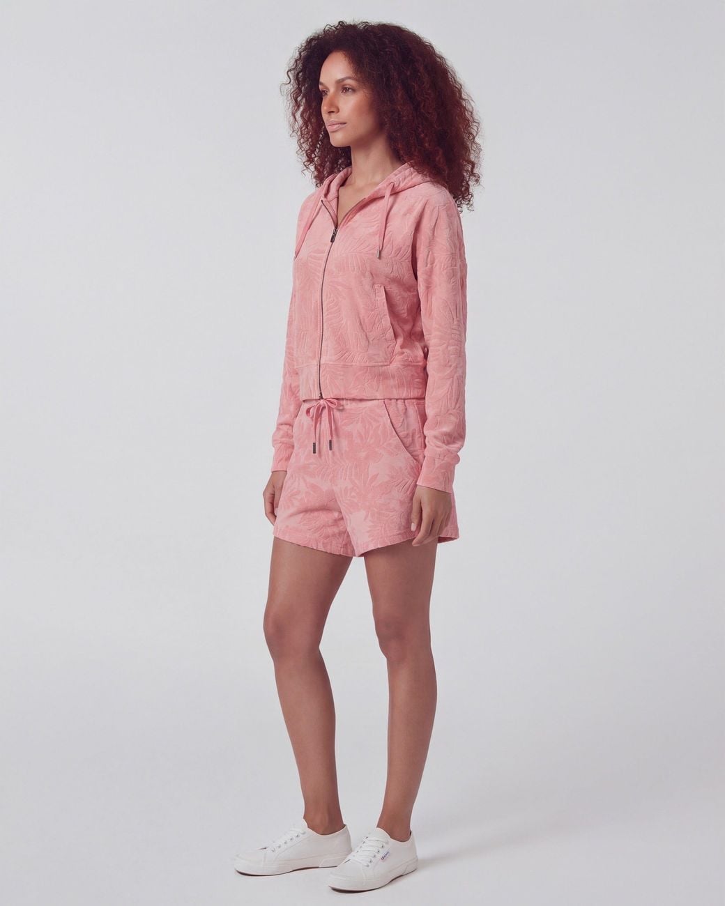 Lords of Harlech Red Tess Coral Drawstring Terry Toweling Short