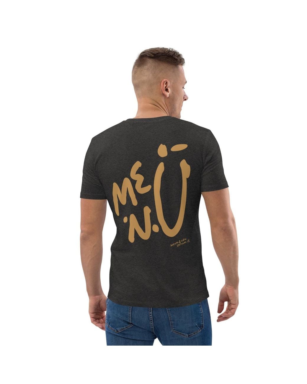 Anchor and Crew Black Heather Twelve Me.N.U Editions Organic Cotton T-Shirt for men