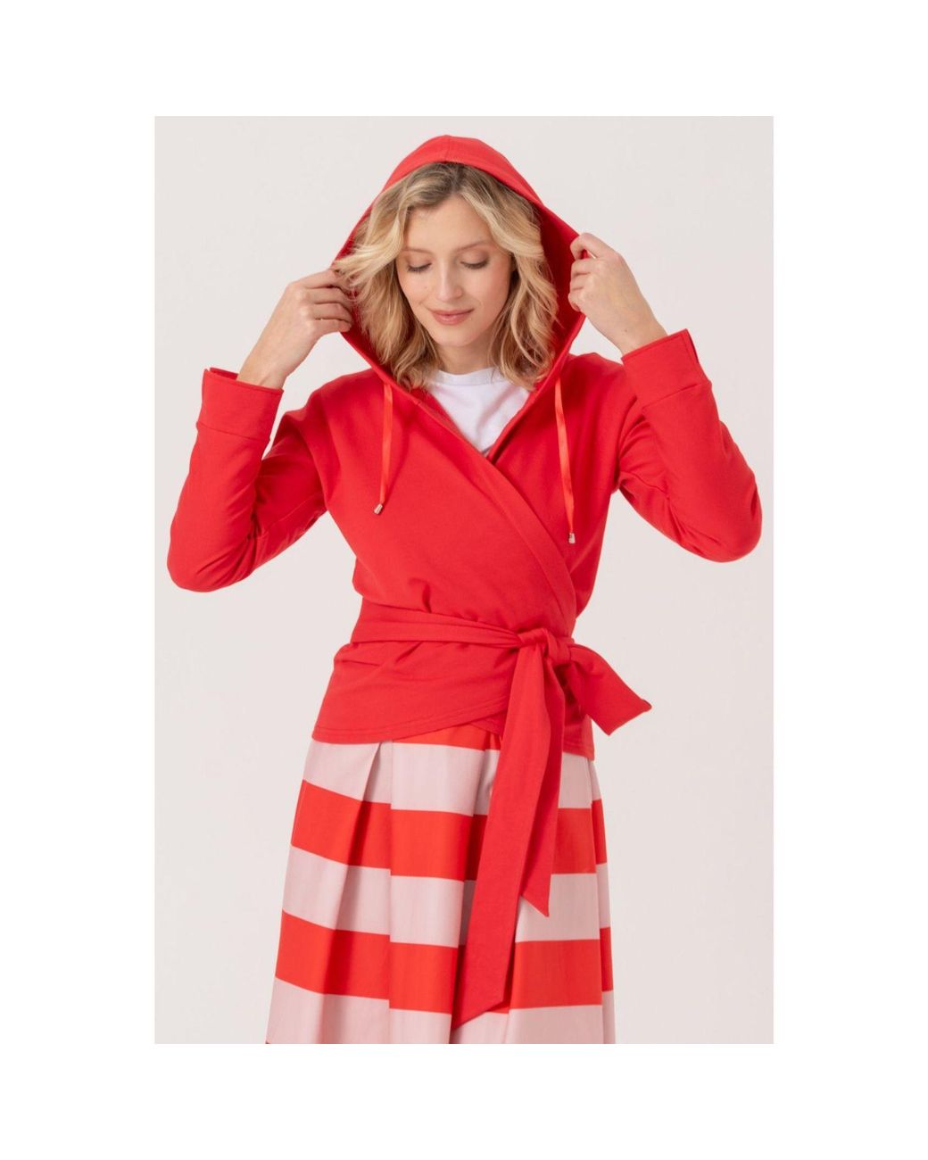 Marianna Déri Red Wrap Hoodie