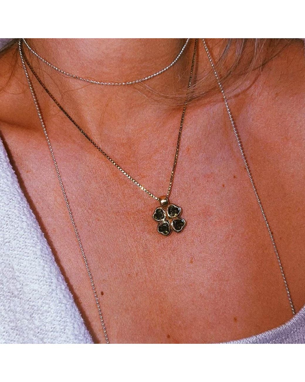 The Lila Lobster Green Rose Clover Charm Bronze