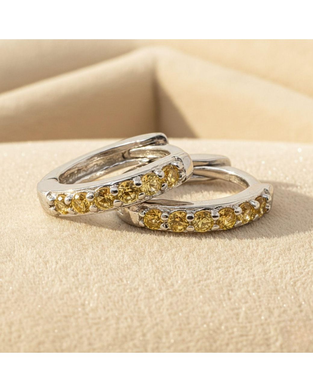 Sophelia Metallic Citrine November Birthstone Small Huggie Hoops