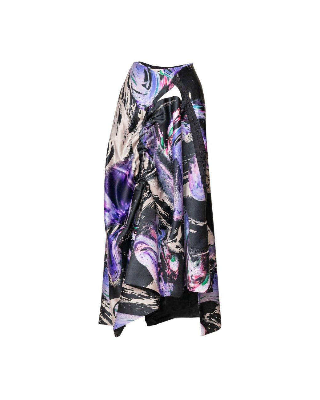 ARTISTA Blue Queeny Draped Asymmetric Maxi Skirt