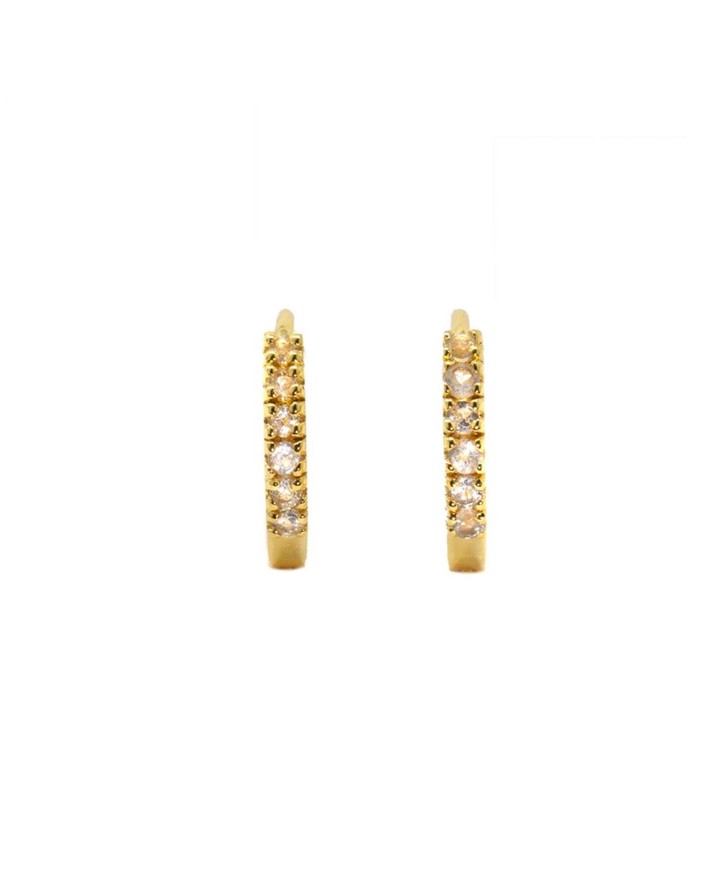 NASI SILVER Metallic Adaya Huggie Hoops- Topaz